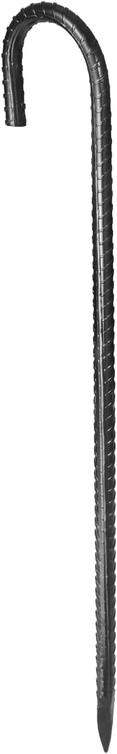 VEVOR Rebar Stakes, 16-Inch, Heavy-Duty 0.4 in Diameter J Hook, Galvanized Steel Ground Anchors with Chisel Point End & Rust-Resistant Coating, for Gardening Support, Fence, Camping Tents (16-Pack)
