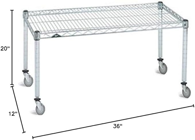 Omega Products Corporation 12" Deep x 36" Wide x 20" High Chrome Mobile Dunnage Rack