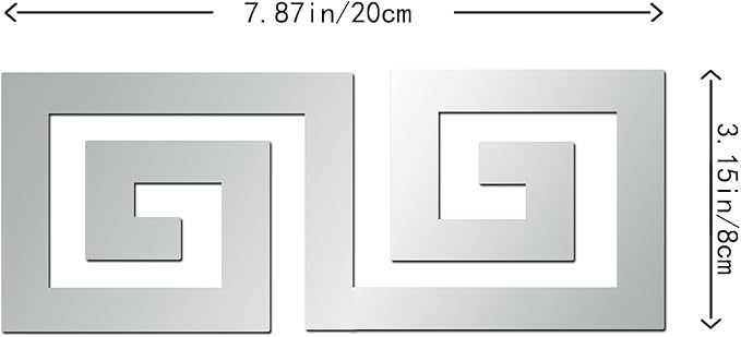 15 Pcs DIY Geometric Shape Acrylic Decorative Mirror Stickers Removable Adhesive Wall Mirror Décor for Living Room Home Background (Silver,3.15 * 7.87inches)