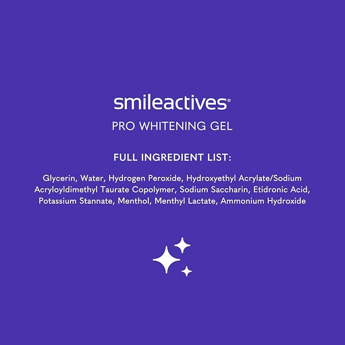 Smileactives Teeth Whitening Gel for Toothpaste with Clinical-Grade Hydrogen Peroxide, Tooth Stain Remover for White Teeth, Dentist Quality Pro Whitening Gel to Remove Stains, 90 Day, 3.8 oz Bottle