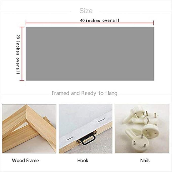 Arjun Cityscape Wall Art New York City Skyline Buildings Picture Modern Abstract Grey NYC Skyline Birds Painting Framed Artwork for Bedroom Living Room Bathroom Home Office Decor, Large Size 40"x20"