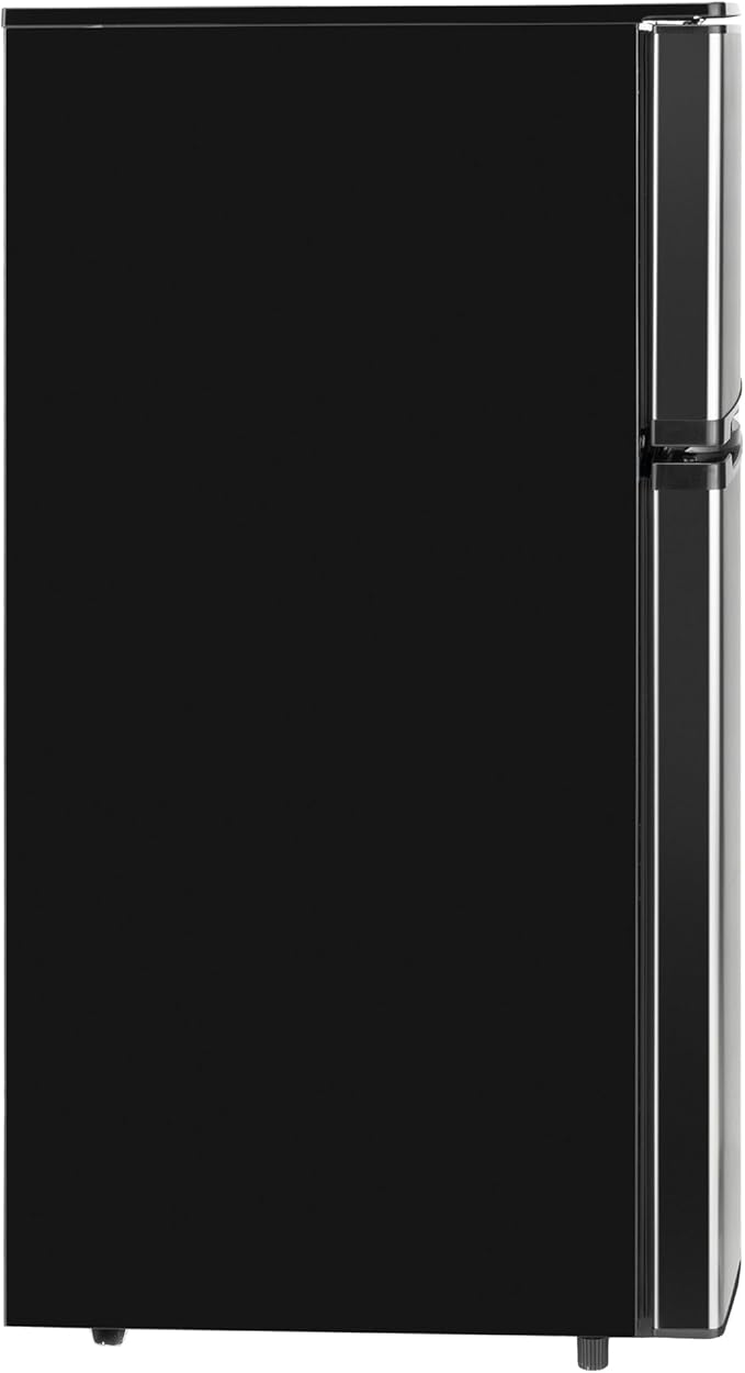 RecPro 4.4 Cu Ft 12V RV Refrigerator with Freezer | Frost-Free, Black Finish | Adjustable Shelves, Reversible Door, Built-In Lock | Off-Grid Camper Fridge | 19.5”W x 23.5”D x 43.5”H