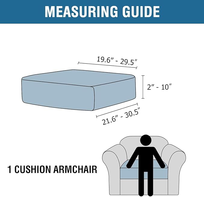H.VERSAILTEX Velvet Stretch Couch Cushion Cover Plush Cushion Slipcover for Chair Cushion Furniture Protector Seat Cushion Sofa Cover(1 Piece Armchair Cushion Cover, Rust)