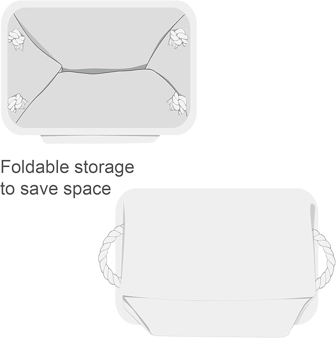 TheWarmHome Fabric Storage Bin, Large 1 Pack 15.7L*11.8W*8.3H Storage Basket for Home Storage and Organization, Shelf Basket with Cover for Living Room Bedroom Closet(White