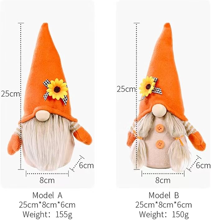 Fall Decoration for Home,Fall Decor Gnome Plush for Tiered Tray,Sunflower Plush Gnomes Autumn Gnomes Gifts Farmhouse Harvest Table Decoration,Thanksgiving Gnome Decor,Boy