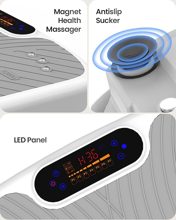Vibration Plate Exercise Machine, Vibration Plate Platform for Lymphatic Drainage, 200 Adjustable Speeds Power Shaping Vibrating Plate Helps Weight Loss, Shaping, Max Weight 450 Lbs