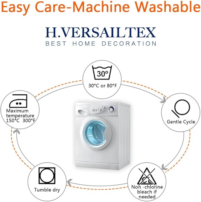 H.VERSAILTEX Ultimate Blackout Solid Grommet Thermal Insulated Curtain Panels/Drapes,52W x 72L - Inch (Set of 2,Navy)