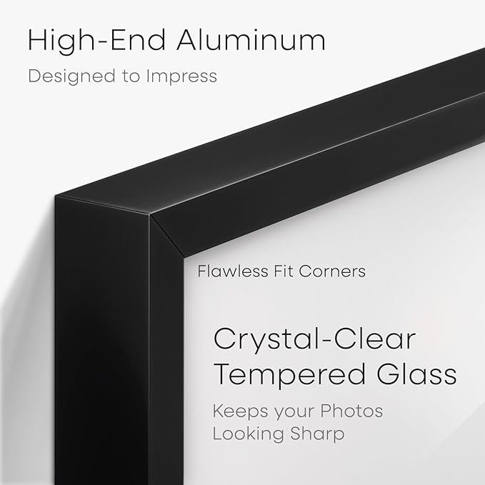 Homeforia 14x20 Double Diploma Frame Black, High End Metal 14 x 20 Certificate Frames with Mat for Two 8.5 by 11 Diplomas, 20x14 Dual Award Graduation Matted Frames, Tempered Glass, Wall Kit, Set of 1