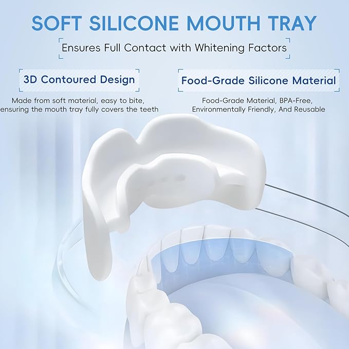 Teeth Whitening Gel- 60ml (2x30ml) Formulated for Sensitive Teeth | Plus Food-Grade Silicone Mouth Tray | Dentist Developed