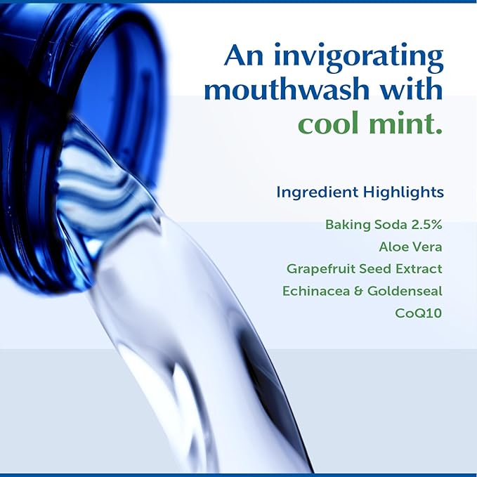Eco-Dent Alcohol-Free Mouthwash, Mint - Ultimate Essential MouthCare, Oral Care Mouth Wash for Adults, Baking Soda Mouth Rinse with Essential Oils + DailyRinse Single-Use Pack, Mint