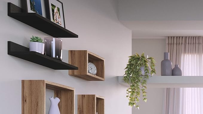 Mobili Fiver, Set of 2 Rachele Shelves, 31.49 in, Ashwood White, Made in Italy