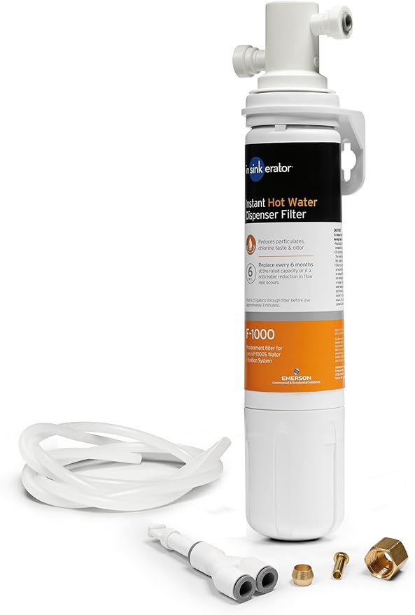 InSinkErator Stainless Steel Tank, HC250MBLK-SS HOT250 System & F-1000S Standard Under Sink Water Filtration System for Instant Hot and Cold Water Dispenser System