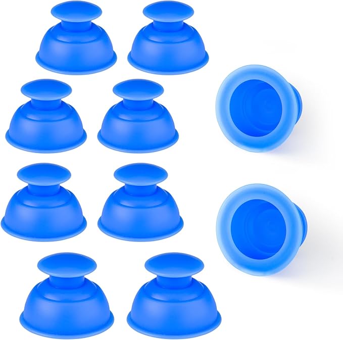 Silicone Cupping Therapy Sets-10pcs Professional Vacuum Cupping for Myofascial Massage/Joint Pain/Anti Cellulite/Deep Muscle Relief & More(Blue)