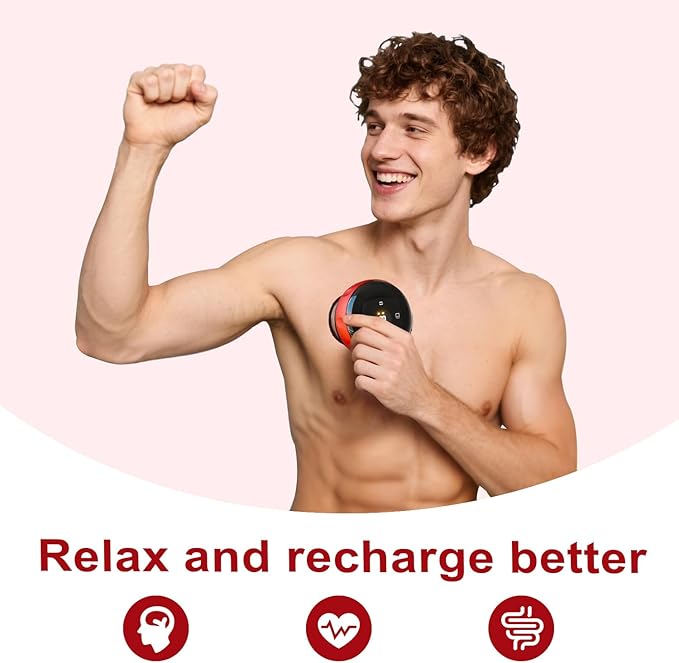 TISSCARE 5-in-1 Electric Cupping Massager Kit – 12-Level Temperature & Suction Control for Muscle Relaxation, Includes 2 Replaceable Cups