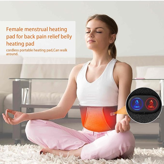 Heated Waist Belt,Heating Pad for Low Back and Belly, Holiday Gift,Women’s Cordless Heating Belt for Period Cramps - Rechargeable & Slim Design