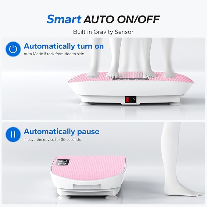 MERACH Vibration Plate Exercise Machine, Whole Body Workout Equipment for Women, Bluetooth and Silicone Pedal, Vibration Plate with Auto Mode, Vibrate Fitness Platform for Home