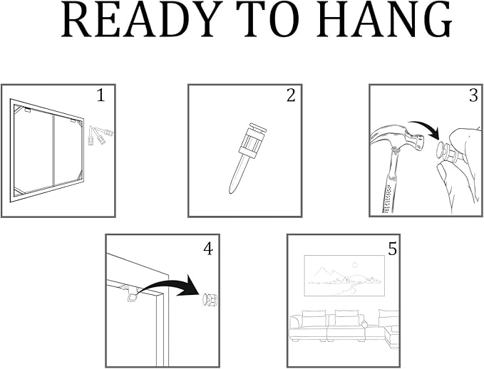 HGUAOA Mountain Canvas Wall Art Rustic Lake Landscape - Nature & Forest Scenery Paintings Pictures for Living Room & Bedroom Wall Decor Vintage Artwork for Walls