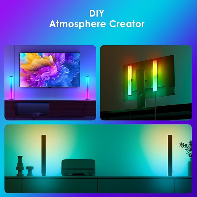RGB Light Bar,Smart LED Light Bar for Room,16 Million Colors,Three Control Modes,Dynamic Music Sync Mode,213 Preset Modes,USB Interface(Without Adapter)