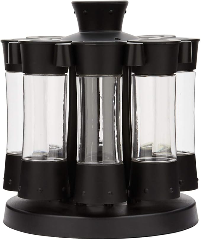 Kitchen Art Elite Auto-Measure Spice Professional 8 Compartments Black 7.45 x 7.45 x 8.25 inches