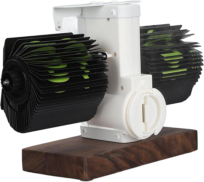 Flip Desk Clock, Retro Vintage Flip Desk Table Clock, Digital Clock Sided Large Numbers Mechanical Flip Clock Wood Base for Living Room, Study Room and Office(Frosted White)