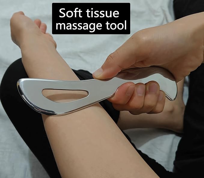 Stainless Steel Muscle Scraper Tool Set, 4-Piece Professional Scraping Tool Physical Therapy Kit with Carrying Case