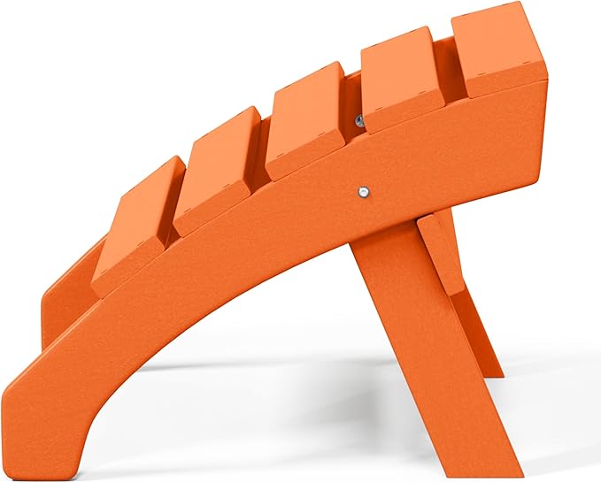 WestinTrends Dylan Outdoor Patio HDPE Adirondack Ottoman Footrest, Orange