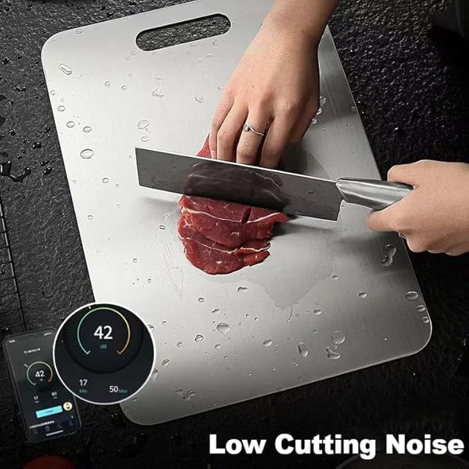 Katuchef Titanium Cutting Board 2025 New Upgrade Pure Titanium Cutting Boards for Kitchen Double Sided Cutting Boards Non Toxic,Hygiene Durable Chopping Board Suitable for Dishwasher Safe(S+M+L)
