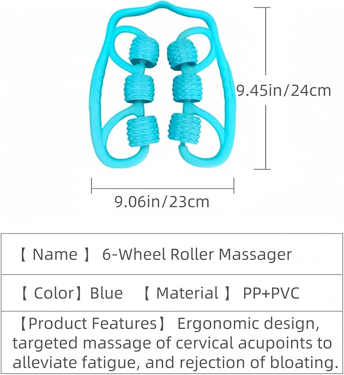 Leg Cellulite Massage Tool,Anti-Cellulite Deep Fascia Massager for arm and Forearm ,Muscle Roller with 6 Wheel, Muscle Recovery and Blood Circulation Tool,Pain Relief for Calves,Thigh,Neck