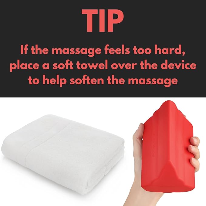 Plus Piriformis Massage Roller with 3 Different Heads for Targeted Trigger Point Pressure, Relieve Pain and Tightness in The Low Back and Sciatica (Larger Size, Hard Density, Red)