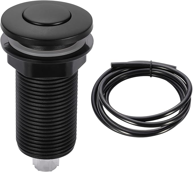 RQYEKDO Garbage Disposal Air Switch Kitchen Sink Top Long Stainless Steel Brushed Nickel Long 2.5" for Food and Waste Disposal On/Off Air Button Parts Black…