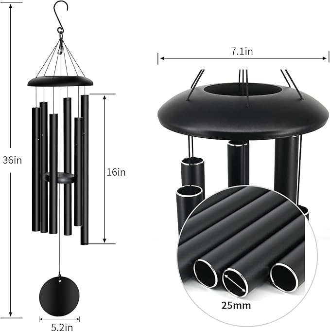 Wind Chimes Outdoor Deep Tone,36'' Large Memorial Wind Chimes for Outside,Wind Chime Gifts for mom/Grandma,Balcony,Garden Décor
