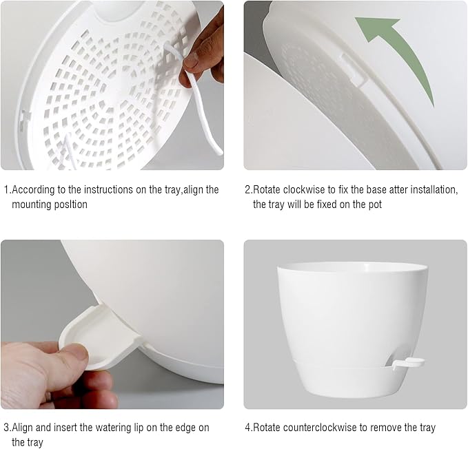 10 Inch Self Watering Hanging Pots, 2 Pack Hanging Planters with 40oZ Deep Reservior for Indoor Outdoor Plants Flowers, White