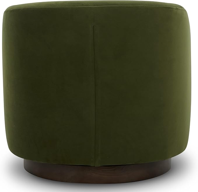 CHITA Swivel Accent Chair, FSC Certified Upholstered Velvet Barrel Chair for Living Room, Fully Assembled, Forest Green
