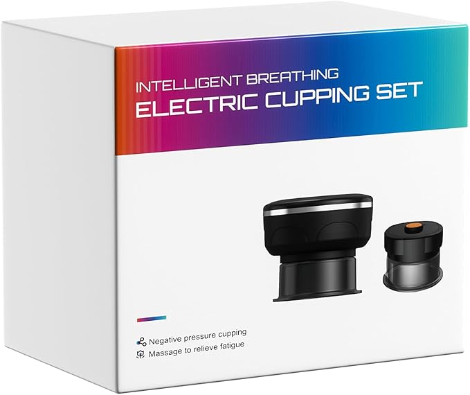 UBALANCE Cupping Kit for Massage Therapy, Cupping Therapy Set 6 Cups, Electric Smart Cupping Machine, 4 in 1 Negative Pressure Massager with 12 Modes for Fatigue Relief, Black