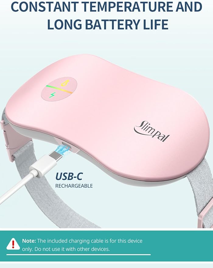 Slimpal Menstrual Heating Pad for Cramps, FSA HSA Eligible Approved, Portable Cordless Heating Pad for Period Pain Relief, Electric Heat Belt, Up to 8 Hours Constant Working, Gifts for Women Girl Grey