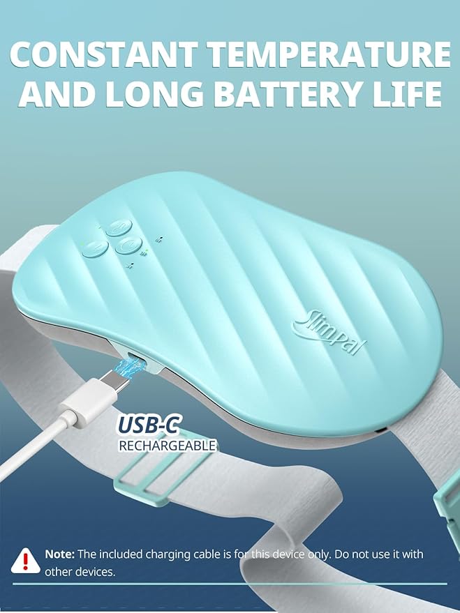 Slimpal AI Portable Heating Pad for Period Cramps, Smart AI Heat Chip, Electric Cordless Heating Belt for Back, Belly, Waist, Stomach, Menstrual Wearable Heating Pad Gifts for Girl Women Her Pink S2