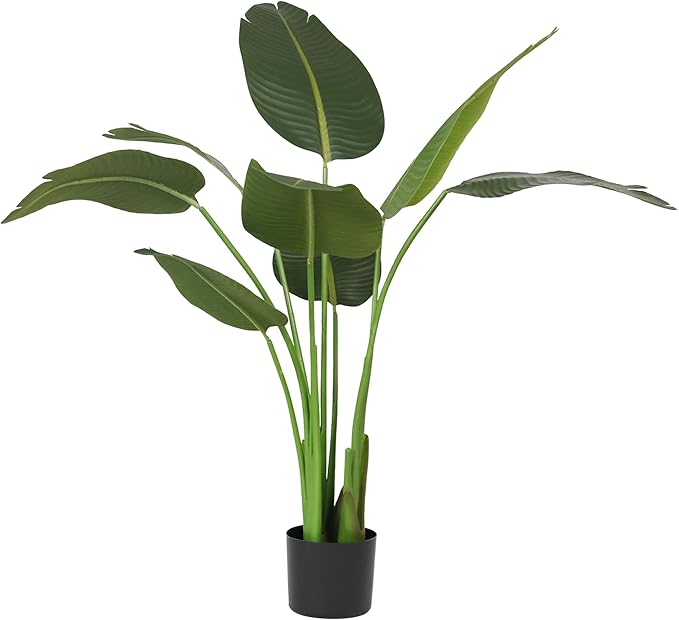Worth Garden Artificial Bird of Paradise Plant 3.8ft, Faux Tropical Tree for Home and Office Décor, 45in Lifelike Greenery for Indoor and Outdoor Use