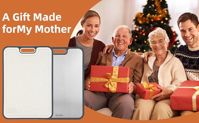 Titanium Cutting Board for Kitchen, Double Sided Cutting Boards for Meal Prep with Pure Titanium and Wheat Straw PP, Dishwasher Safe Chopping Board for Meat Vegetables Fruits, Large Size, 16”×11”