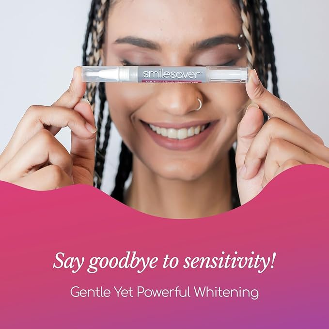 Smilesaver Peroxide-Free Teeth Whitening Pen – Gentle Formula for Sensitive Teeth – Portable Stain Remover Pen for a Radiant Smile – Easy-to-Use Oral Care Product for Brighter Enamel (3 Pack)