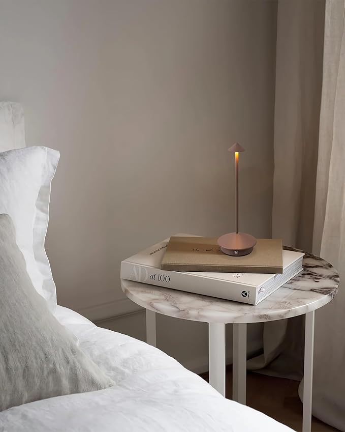 Modern Cordless Table Lamp Set of 2, Portable LED Desk Lamps, 5000mAh Rechargeable Battery Operated Lighting for Bedroom Dining Room Restaurant Coffee Shop Camping Night Light (Brown)