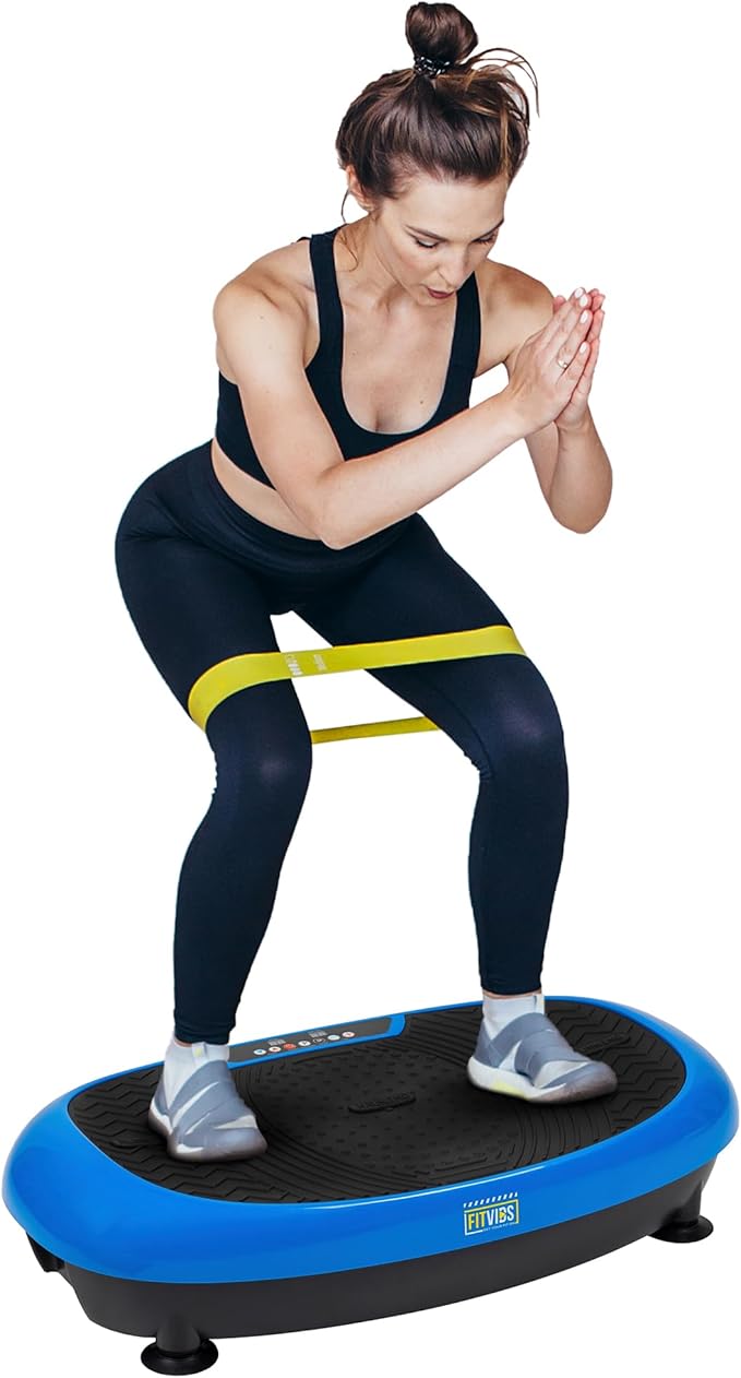 Vibration Plate Exercise Machine Workout Vibration Fitness Platform with Resistance Loops and Resistance Band, 2D, 3D or 4D