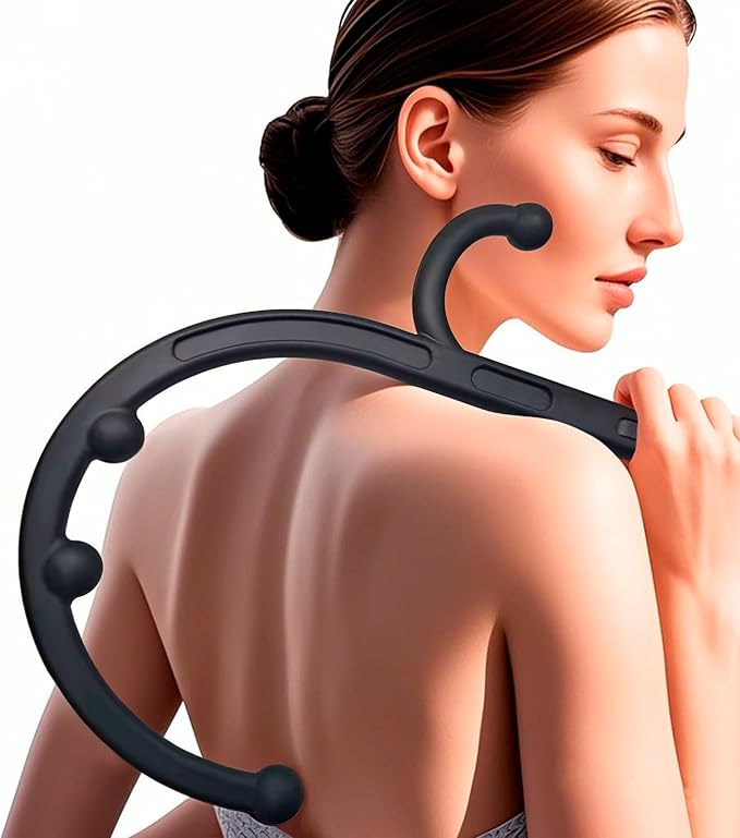 Deep Tissue Massage Cane - Handheld Back & Neck Massager for Muscle Pain Relief, Trigger Point Therapy, Shoulder Knot Remover - Muscle Relaxation Tool for Home Office Travel - Self Massage Stick