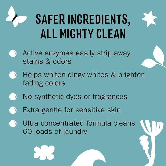 Molly's Suds Unscented Super Powder Detergent | Extra Strength Laundry Soap, Stain Fighting | Sensitive Skin | Simple, Effective Ingredients | 60 Loads