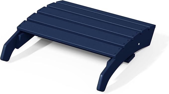 WestinTrends Dylan Outdoor Patio HDPE Adirondack Ottoman Footrest, Navy Blue