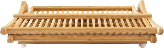 Totally Bamboo Eco Collapsible Dish Drying Rack, Natural Bamboo