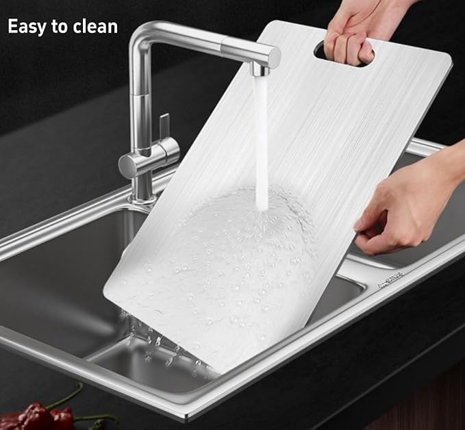 Titanium Cutting Board, 100% Pure Titanium Cutting Boards for Kitchen, Double Sided Food-Grade Chopping Board - Dishwasher Safe Easy to Clean (12"L x 9"W)