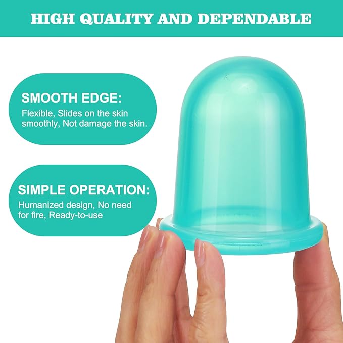 Silicone Cupping Therapy Set - Cupping Kit for Massage Therapy - Cellulite Remover Cupping Set - Anti Cellulite Cup Massager, Vacuum Suction Massage Cups for Cellulite Reduction