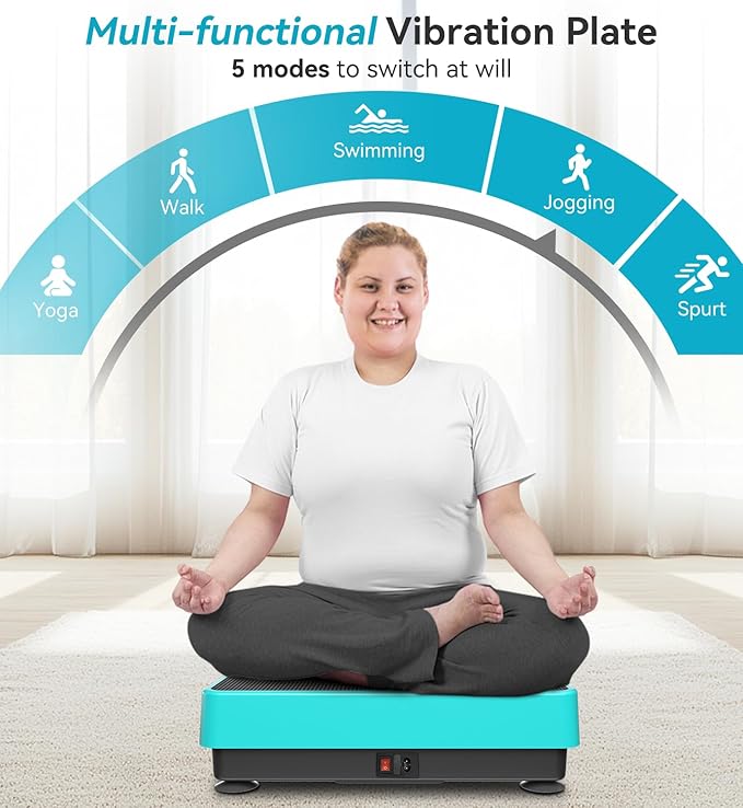 POWET Vibration Plate Exercise Machine for Weight Loss, Woukout & Lymphatic Drainage – Whole Body Vibrating with 99 Speed Levels & 5 Pre-Set Modes – Supports Up to 400lbs, Ideal for Home Use