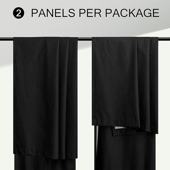 72 Inches Long Blackout Curtains 72 Inch Length for Living Room 2 Panel Set Linen Black Out Thermal Insulated Darkening Back Tab Thin Lightweight Complete Saver Energy Saving Curtain Drape for Bedroom