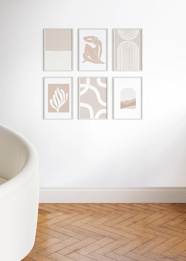 HAUS AND HUES 12x18 Picture Frames for Wall - Set of 6, Poster Frames 12x18, Picture Frames 12x18, 12x18 wall Frames Collage Set, 12 x 18 Wood Picture Frames (White Frame)